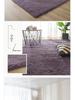 Long Pile Silk Wool Carpet - Full Coverage Bedroom and Living Room Rug, Solid Color