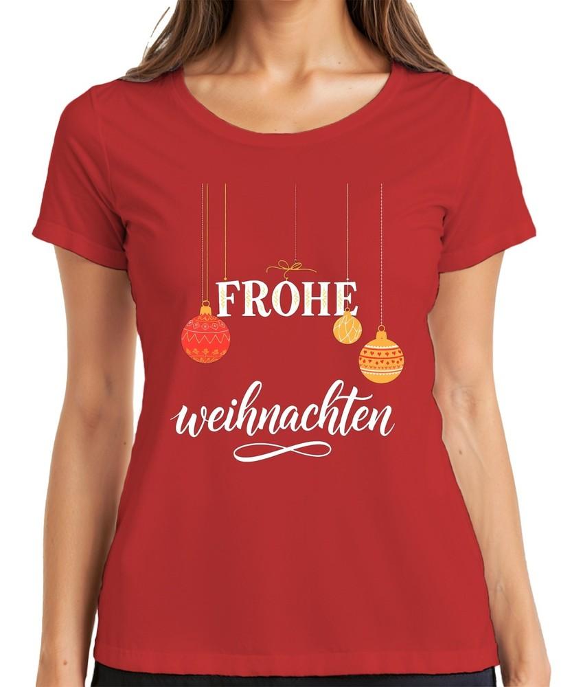 Merry Christmas Xmas Baubles Christmas Tree Baubles Festive Ladies Tshirt