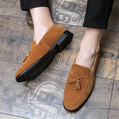 Moda Moda Zapatos de Hombre Cuero Caballero Moda Estrés Zapatos Casuales Negocios Talla Grande 48 Mocasines Hechos a Mano con Borlas Zapatos Brogue Hombre
