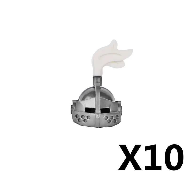 Medieval Knight MOC Building Block Helmet Mask Soldier Weapon Short Trident Shoulder Armour Vest Gun Hoe Axe Sword Toy Gift K049