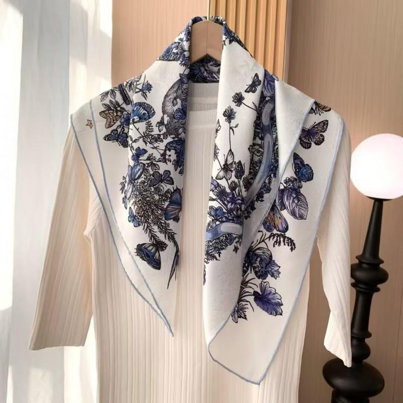 16 Momme 100% Mulberry Silk Square Scarf Womens Fashion Shawl