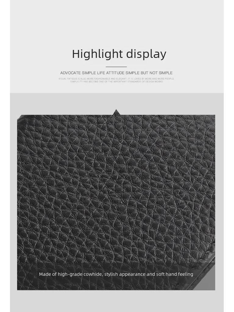 Herren-Visitenkartenetui aus echtem Leder – Rindsleder mit Litschi-Narbung, Geschenkartikel 3302