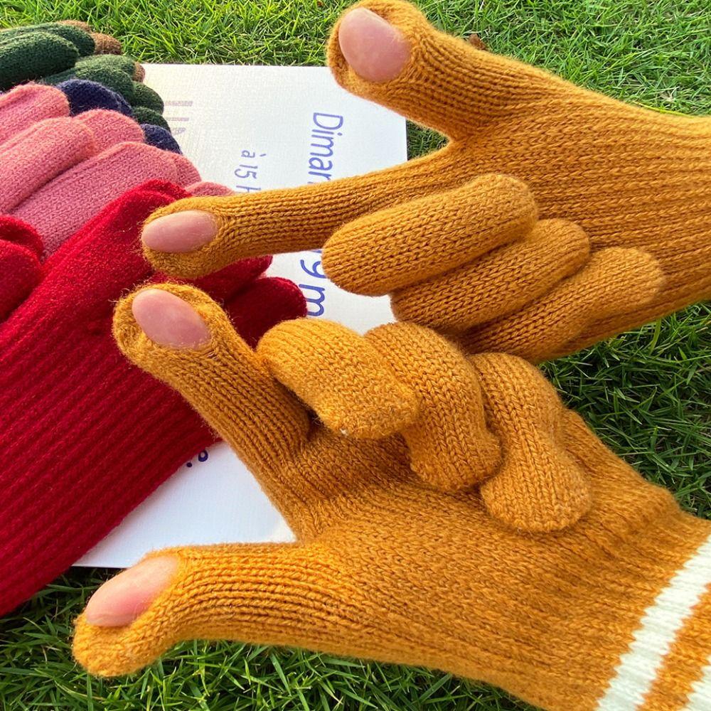 Gloves Women Gloves Winter Wool Mittens  Gloves Knitted Cashmere Gloves Female Gloves
