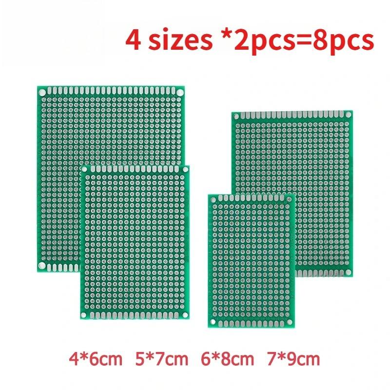 8PCS PCB Board Prototype Board Green Double Side Circuit Boards 4x6cm 5x7cm 6x8cm 7x9cm DIY Electronic Kit