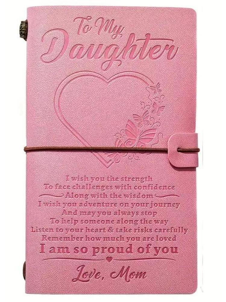 1pc Pink Notebook With 136 Pages, Card Slots, Storage Bag, and Customizable Pages.