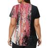 Women's V-Neck Short Sleeve Scrub Top with Pockets Halloween Print for Work