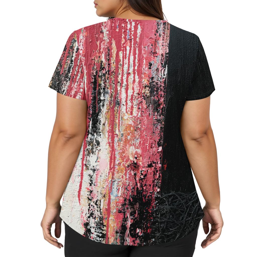 Women's V-Neck Short Sleeve Scrub Top with Pockets Halloween Print for Work