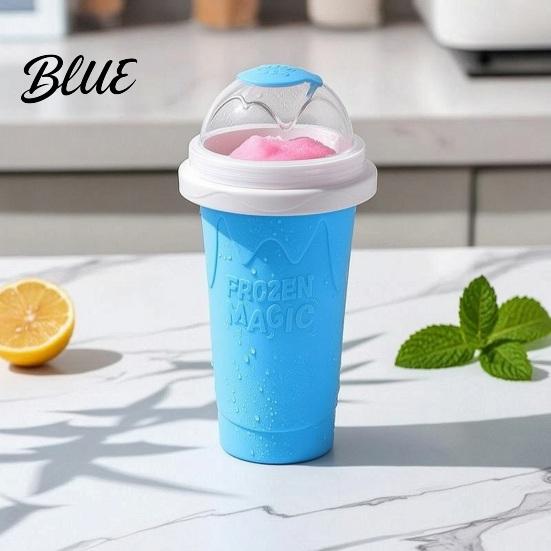 Food Grade Silicone Slush Cup Maker Cup  Portable Squeeze Ice Smoothie Refreshing Slushie with Lid  for Juice Milk Soda Family Summer