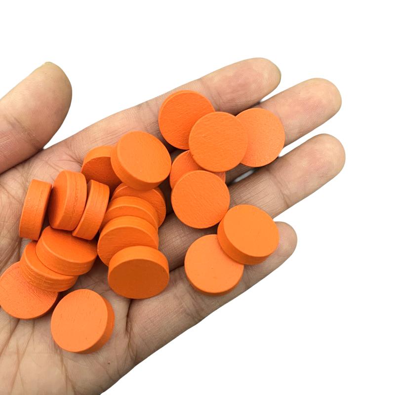 50 Stück 15 mm 5 mm Dicke 12 Farben Holzspielmarken Kreis Scheibe Plättchen Chips Puzzleteile Schachfiguren Für Brettspielzubehör