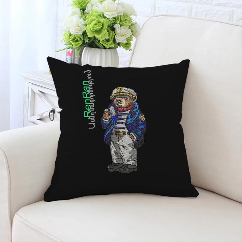 45x45cm sofa decorative cushion cover fashionable bear pillow cover bed decorative pillowcase customized gift chair backrest