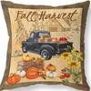 Nordic Fashion Square Linen Pillowcase Thanksgiving Design Autumn Harvest Cartoon Pumpkin Print Cushion Pillowcase