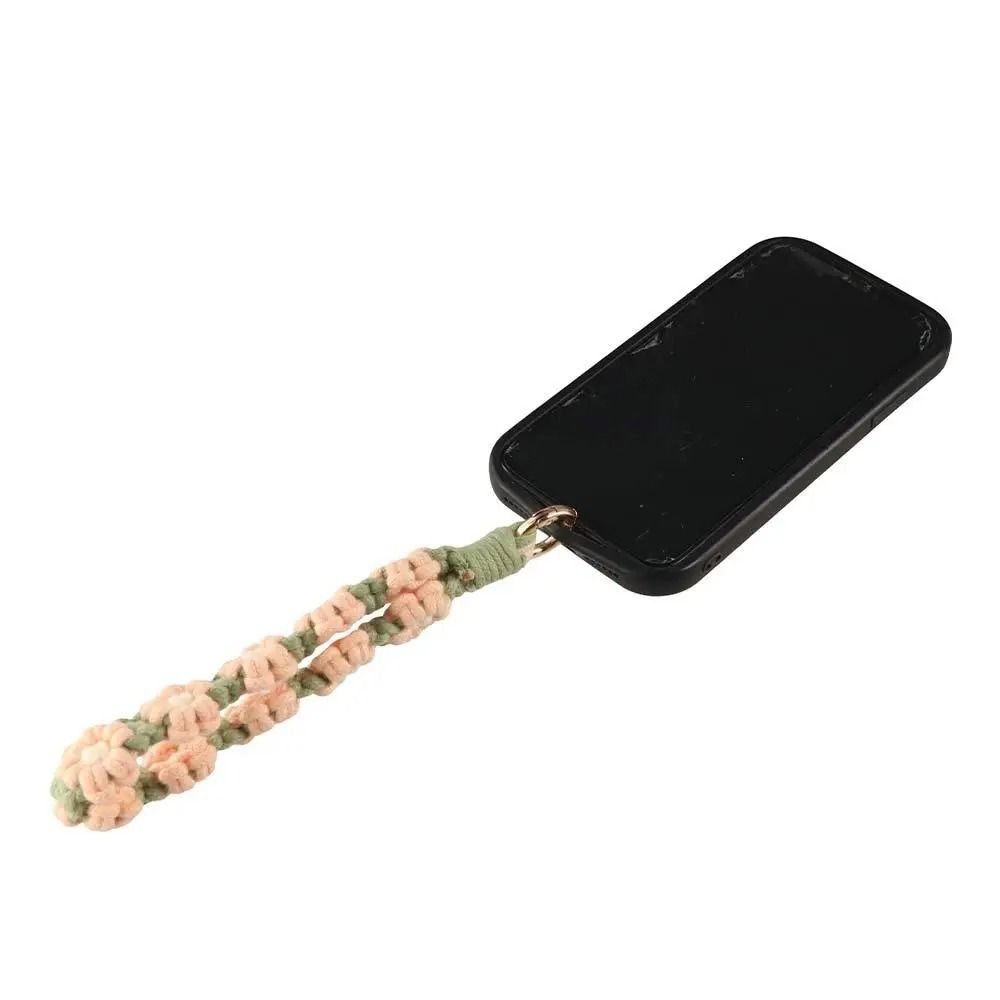 Gänseblümchen Handy-Handgelenkband Baumwollseil Gänseblümchen Schlüsselanhänger Boho-Stil Handy-Lanyard Handy