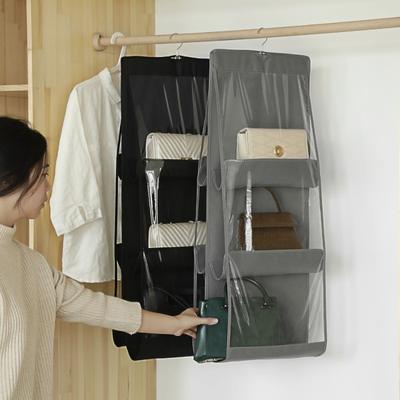 Bag Storage Tool, Bedroom Wardrobe, Transparent Layered Storage, Hanging Bag, Dormitory Door Hanging Bag Rack, Dustproof Storage Bag