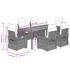 7 Piece Garden Dining Set with Cushions Gray Poly Rattan
