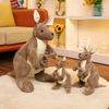 Realistic Kangaroo Mother Baby Plush Toy Soft Stuffed Animal Kids Birthday Gift Comfort Doll Zoo Theme