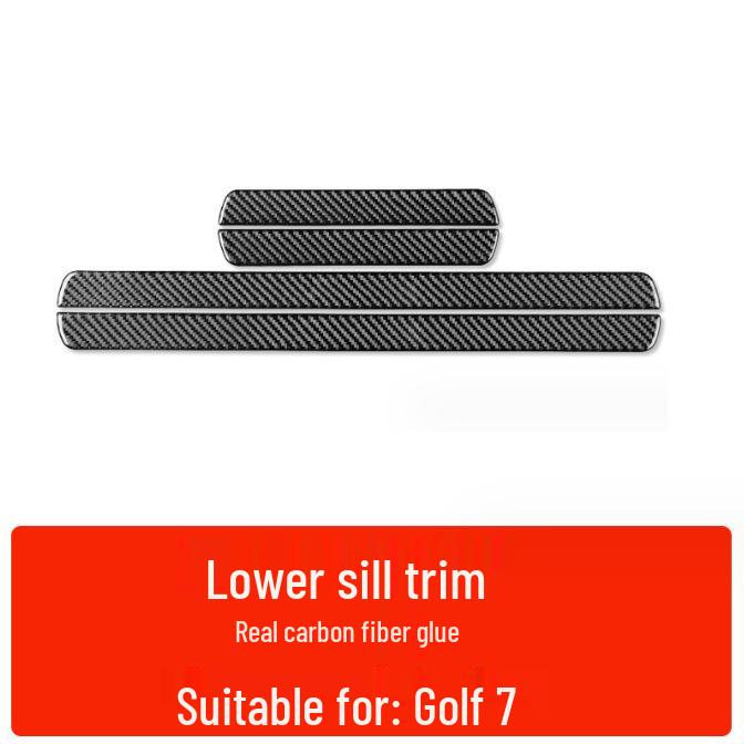 Compatible Carbon Fiber Interior Accessories for VW Golf 7: Console, Gear Shift, Cup Holder, A/C, Navigation Decor.