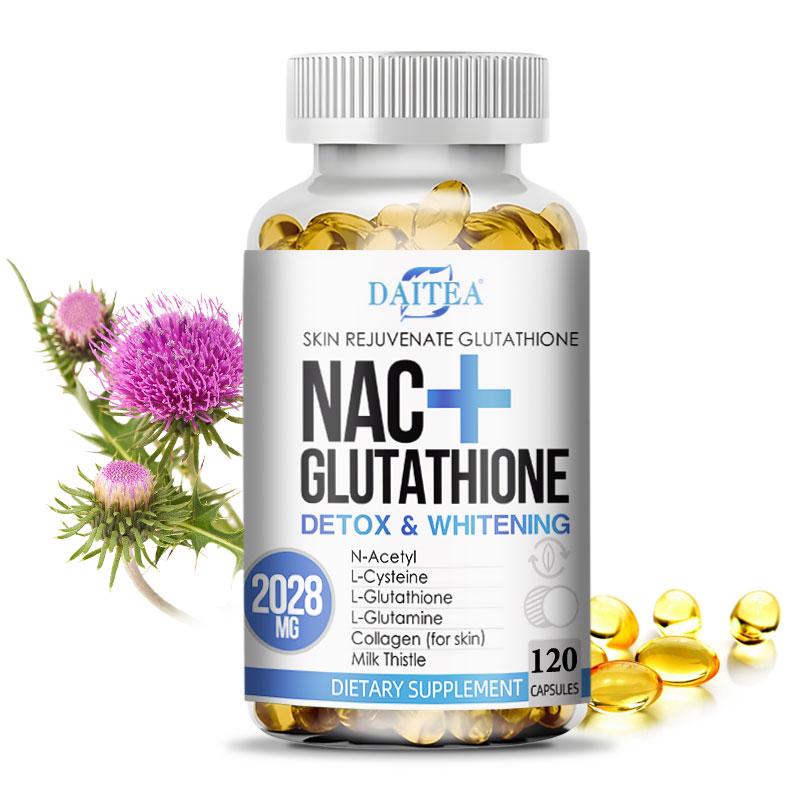 Glutathione Capsules 2028mg Complex Formula with Collagen, CoQ10, Milk Thistle, Vitamin C, 120 Capsules