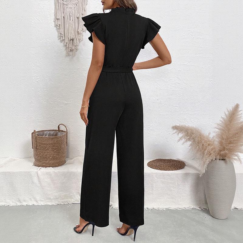 YYFS Modă Femei Casual Vară Primăvară Imprimeu Buline Mânecă Scurtă Gât O Talie Înaltă Pantaloni Salopete & Salopete