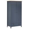 2-door Wardrobe Hill 89x50x170cm Solid Pine Wood