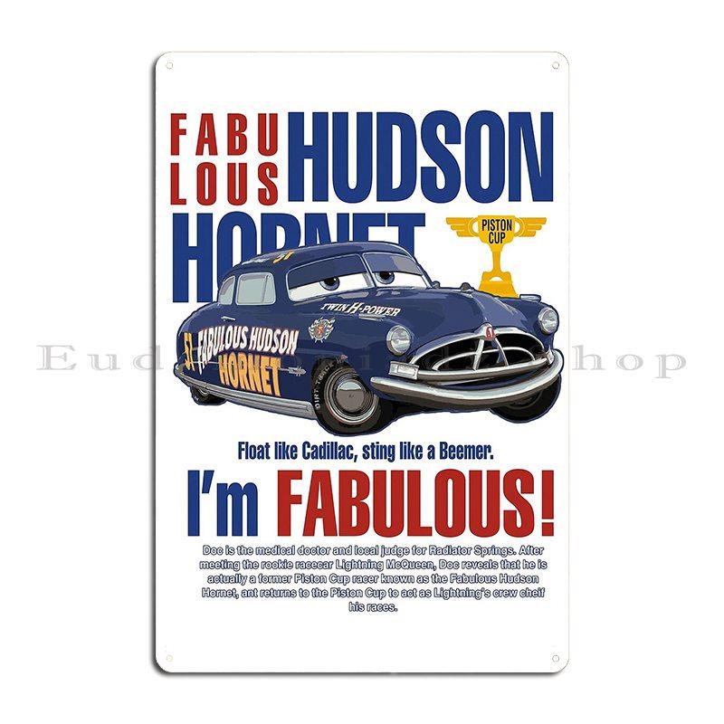 Hudson Hornet Mimobear Metal Plaque Poster Home Club Club Garage Plaques Designing Tin Sign Poster 20x30cm