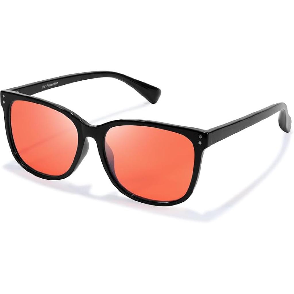 Gaming Blue Light Blocking Glasses for Men Women 99.9% Anti Blue-Light with Orange Red Lens for Computer TV