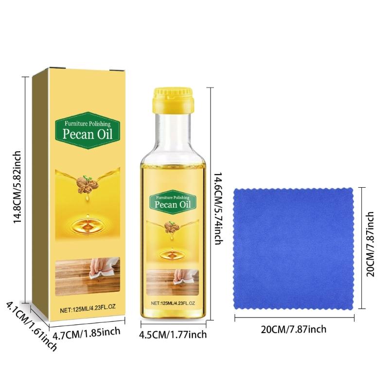 Natural Extracts Wood Care Polish 125ml Pecan Oil Wood Polish for Enhanced Furniture Beauty for Tables Chairs Cabinets