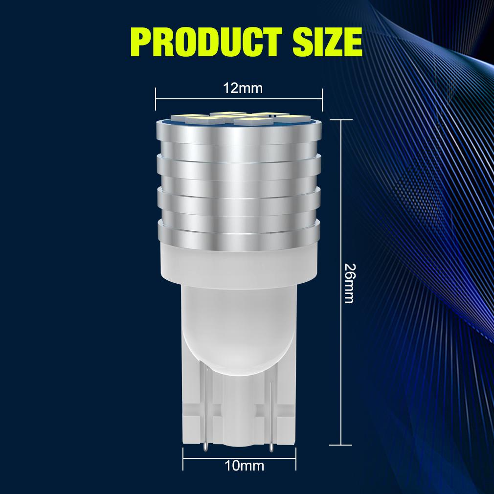 2Pcs T10 LED W5W LED Bulb 194 168 Led 10SMD 2016 Car Wedge License Plate Lamp Dome Light 3000K 6000K White Yellow Green Blue Red Pink