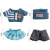 FTADI Doll Clothing Set Cute Fashion Knit Sweater for 15-17cm Dolls with Camera and Water Bottle Accessories Light Brown 01