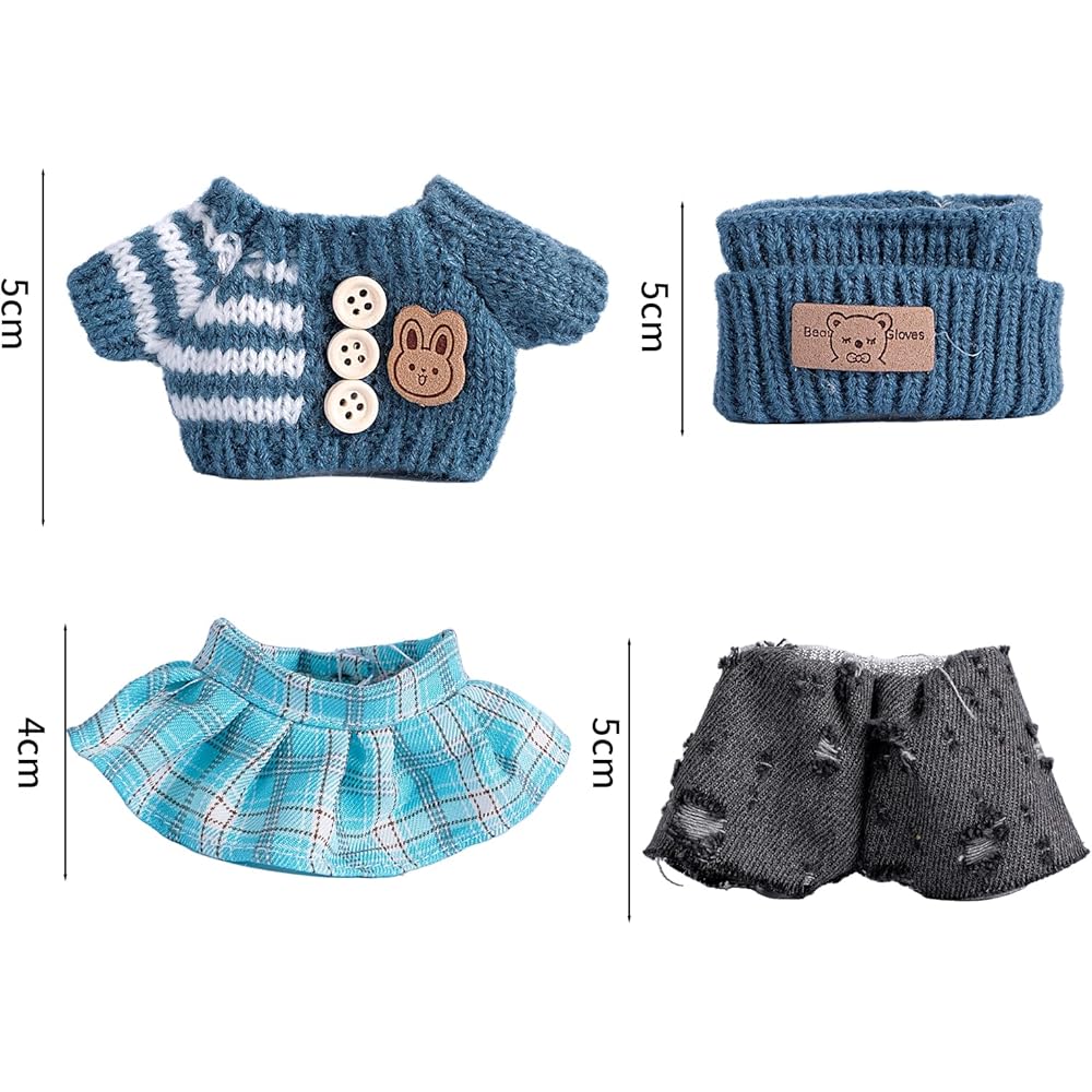FTADI Doll Clothing Set Cute Fashion Knit Sweater for 15-17cm Dolls with Camera and Water Bottle Accessories Light Brown 01