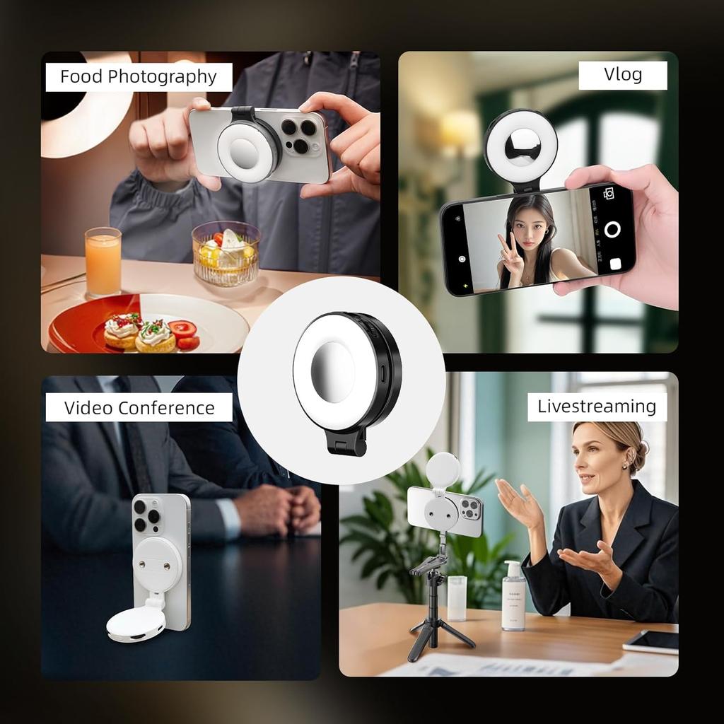 Mobile Phone Tablet Magnetic Fill Light, Portable Handheld Lighting for Horizontal and Vertical Shooting, Adjustable St