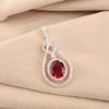 Natural Pink Rubellite Gemstone 925 Sterling Silver Jewelry  Zircon Pendant CZP-6-12