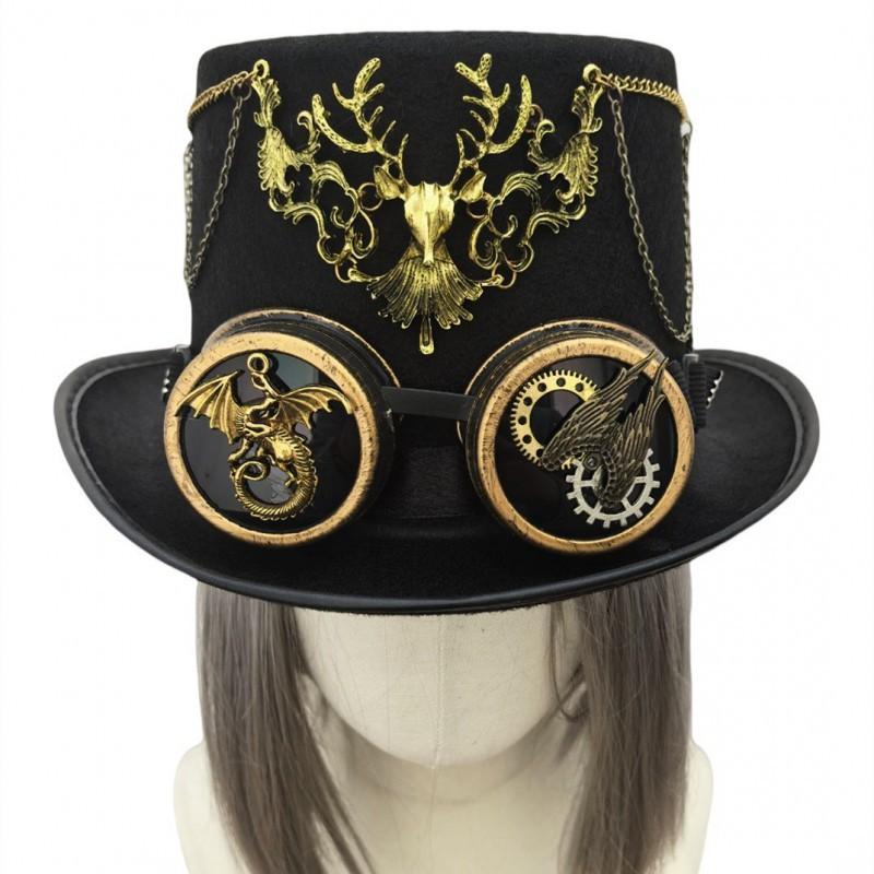 

Steampunk Victoria Style Deer Head Gear Goggles Gothic Performance Ball Props Decoration