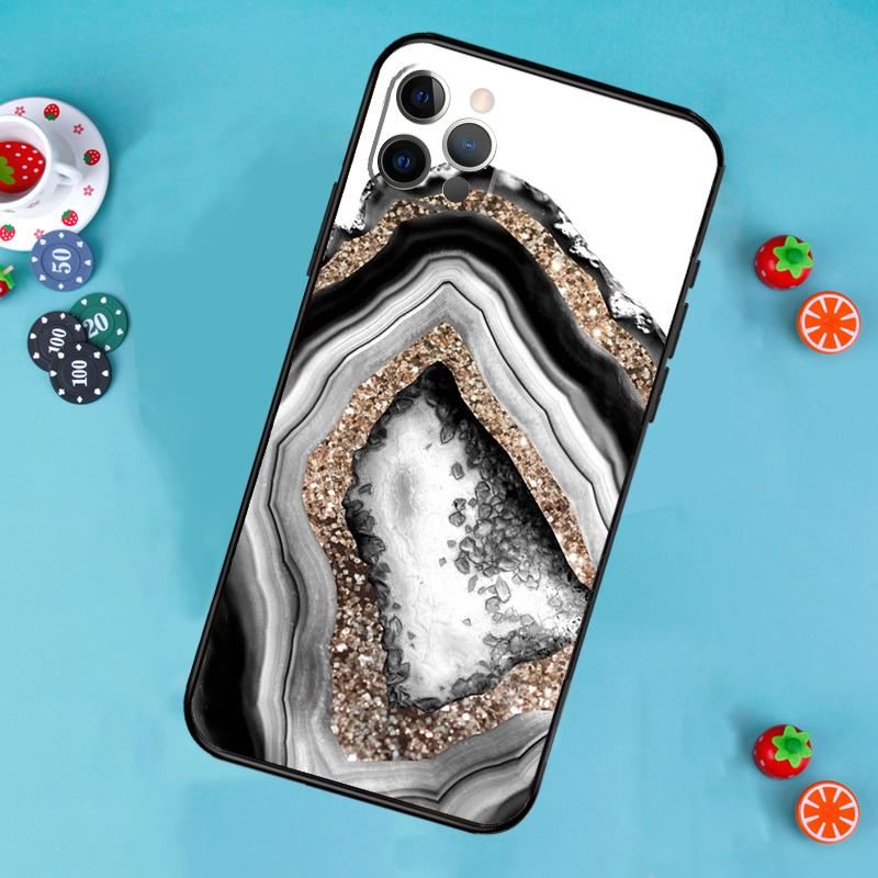 Luxury Gold Foil Art Phone Case For iPhone 17 Air 16 15 14 13 11 12 Pro Max 13 12 mini 15 16 Plus 16e Cover Funda