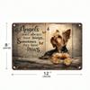 1pc 2D Flat Metal Tin Sign, Angels Don't Always Have Wings Sometimes They Have Paws, Pet Wall Art, Rustic