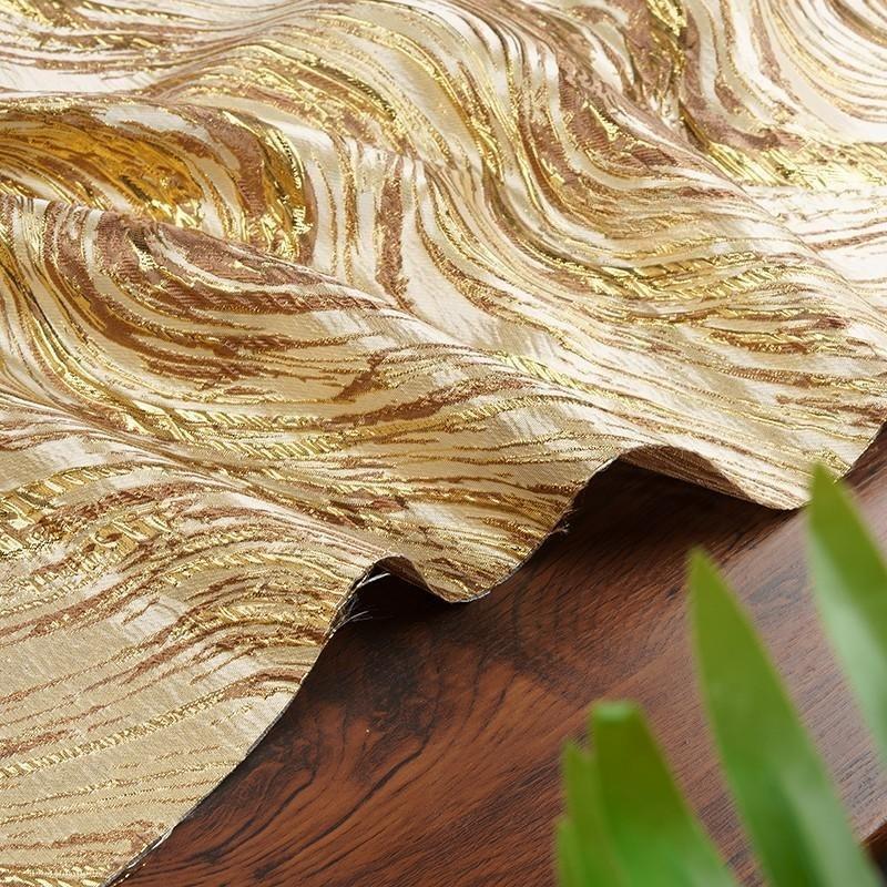 

Gilded Wave Patterned Jacquard Fabric Shimmering Luster Rich Texture Featuring Traditional Chinese Style for DIY Fashion Dress 100CMX140CM