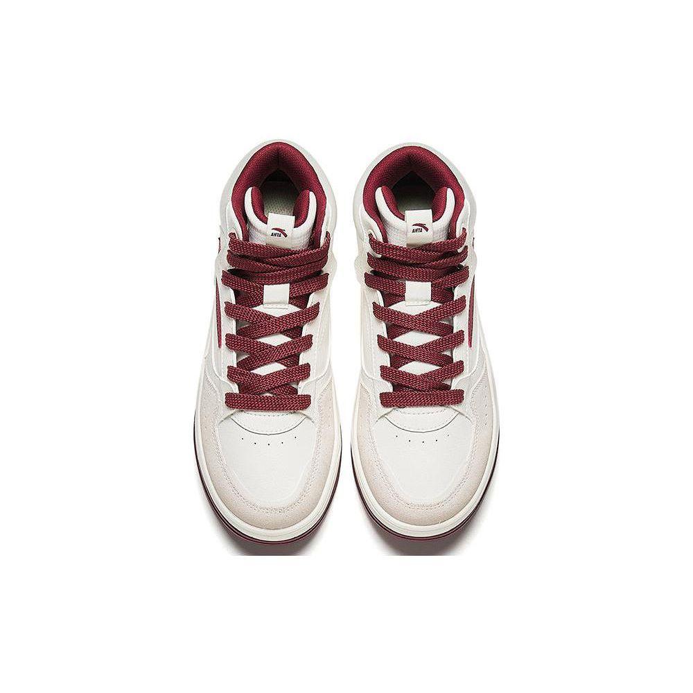 Anta Comfortable Shock Absorbing Durable High Top Sneakers Women sneakers Ivory-White 922348081-4