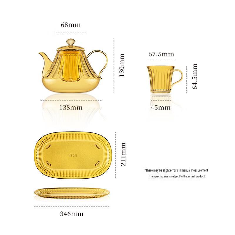 VISIONS Crystal Borosilicate Glass Flower Teapot Set