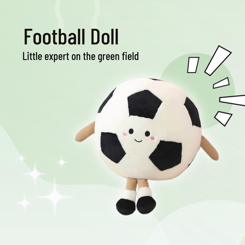 Cartoon Sports Ball Plush Toy: Tennis, Badminton, Basketball Gift Doll for Kids & Boyfriend