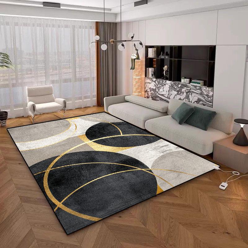 Modern Geometric Carpet for Living Room Large Area Decoration Home Rugs for Bedroom Soft Non-slip Golden Lounge Sofa Mat 200x300
