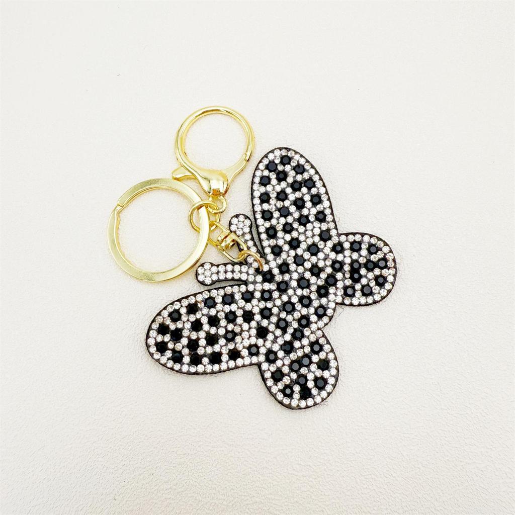 Rhinestone Butterfly Keychain and Bag Charm - Elegant Pendant and Car Hanging Ornament