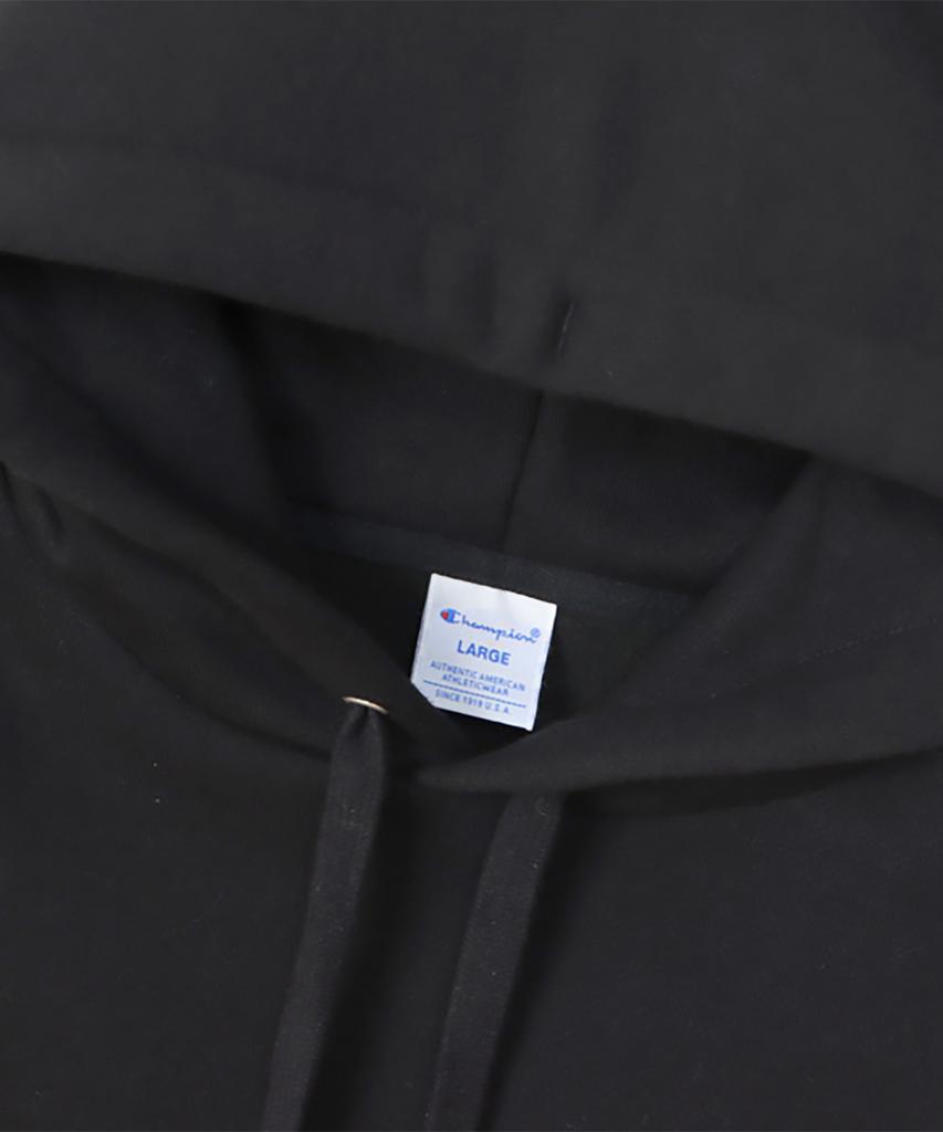 C Logo Oversized Jog Tag Hoodie Black