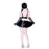 Maid Cosplay Sexy PU Leather Moe Demon Charming Cute Cute Bold Moe Lingerie Bodycon Enamel Costume Black Collar Bow Tie Tops Underwear Apron Mini
