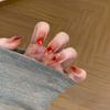 New Year's Pure Hand-painted Cat's Eye Pure Hand-worn Nail Ins Temperament Whitening Advanced Sense Nail Patch Fake Nails