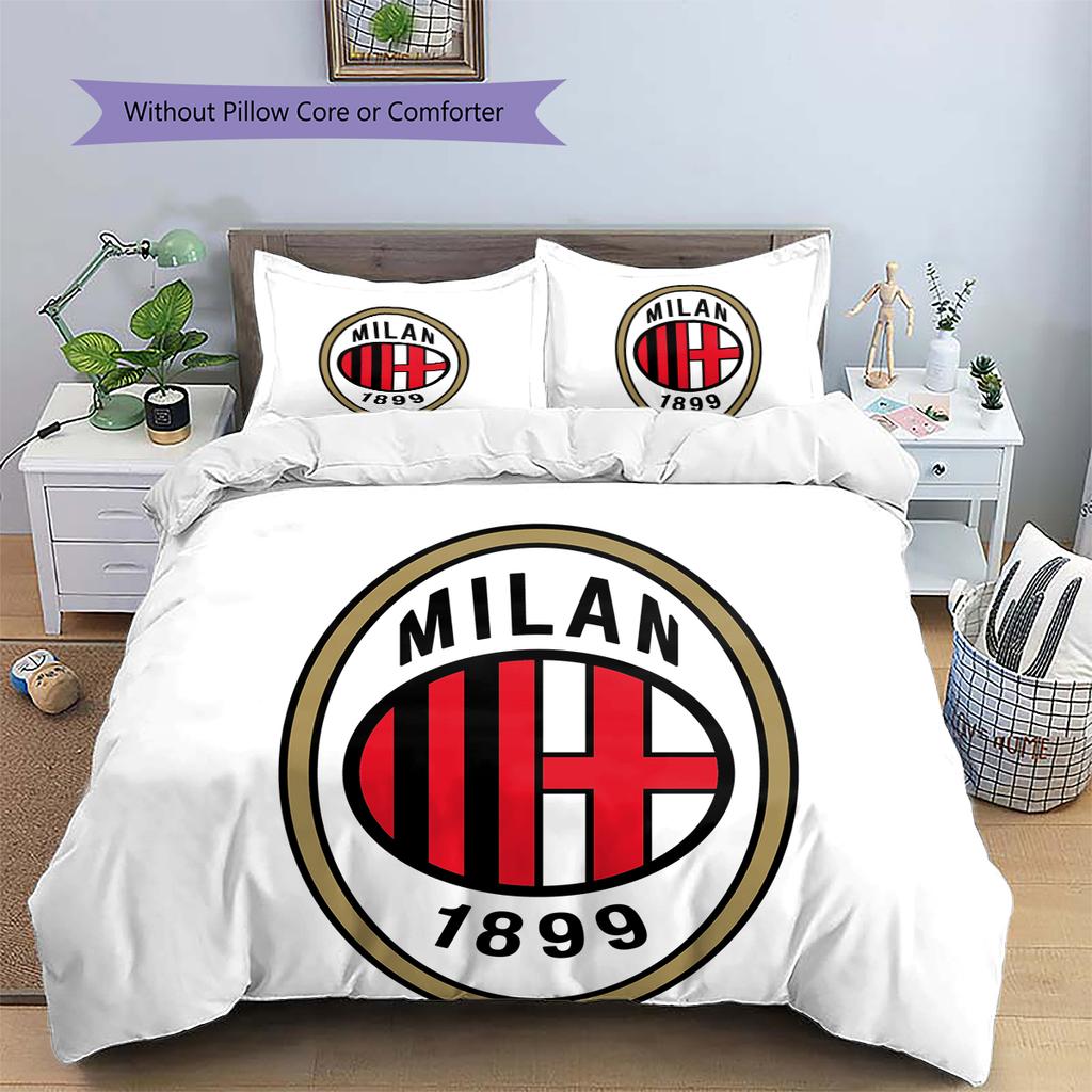 AC Milan Pattern Bedding Home Decoration Birthday Gift (1 * duvet cover + 2 * pillowcase, without core)