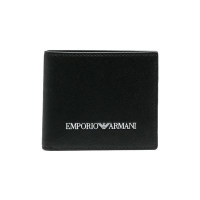 Emporio Armani Klassisk Logo Foldbar Business Casual Læder Pung Herre pung Sort Y4R168-Y020V-81072
