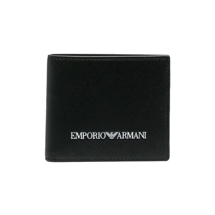 Emporio Armani Klassiek Logo Opvouwbare Business Casual Leren Portemonnee Heren portemonnee Zwart Y4R168-Y020V-81072 Basic Set (Bag+Dust Bag)