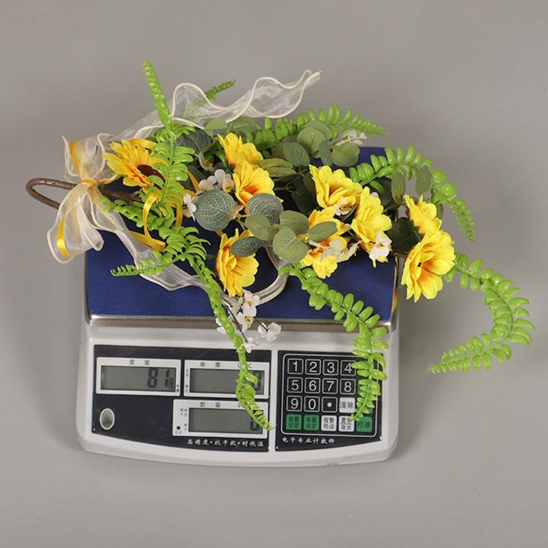 Easy To Install Faux Sunflower Wall Hanging Ornament Green Plant Decoration for Home or Commercial Space