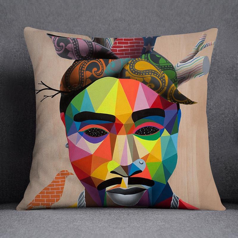 Painted Characters Collection Home Decor Pillowcases Square   Office Furnishings