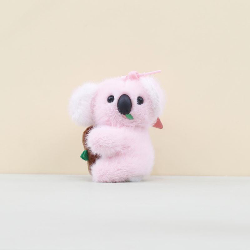 Cartoon Cute Koala Plush Keychain Doll With Short Plush Material Bag Decor Gift