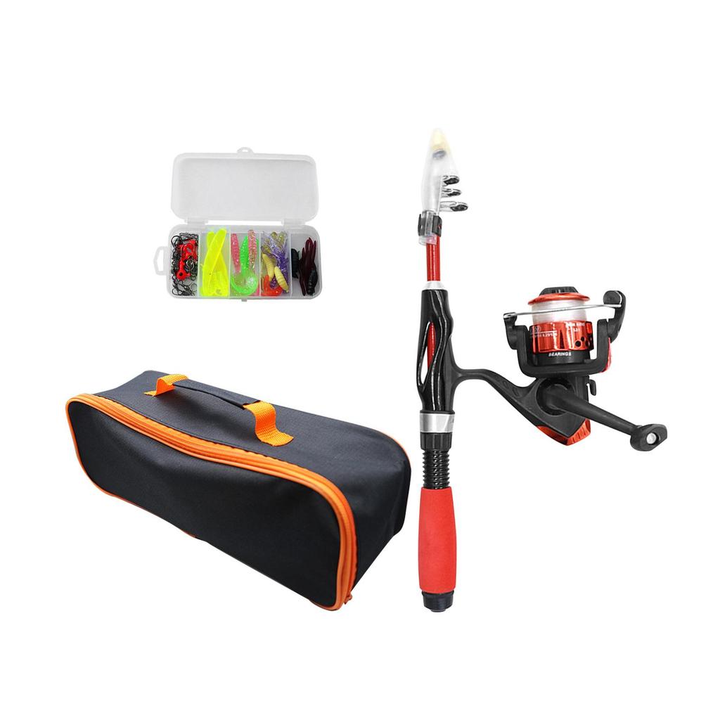 Children's Fishing Rod, Telescopic Reel, Lures, Portable Fiberglass